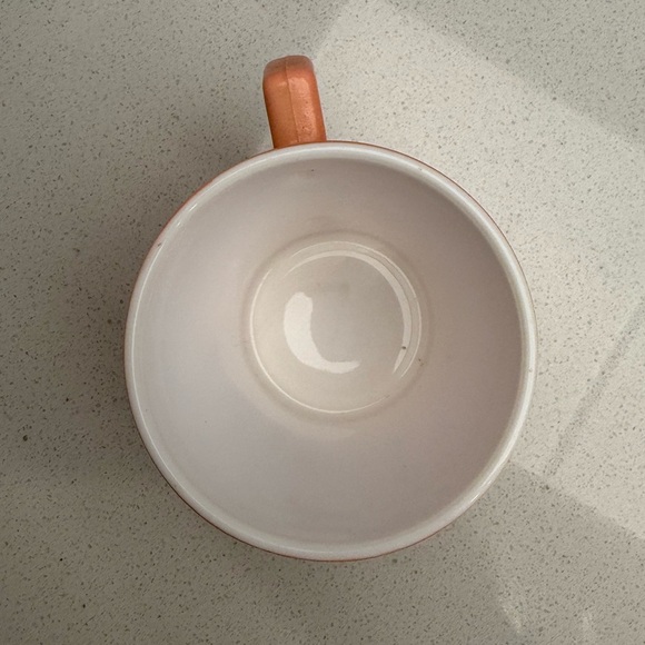 Vintage 1950s Hazel Atlas Baby Cup Coral Peach Diamond Pattern - Picture 6 of 11